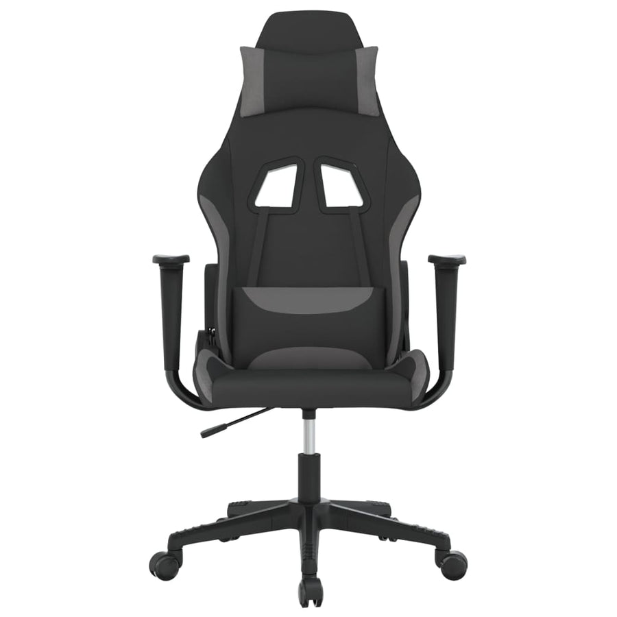 Massage gamestoel stof zwart en lichtgrijs