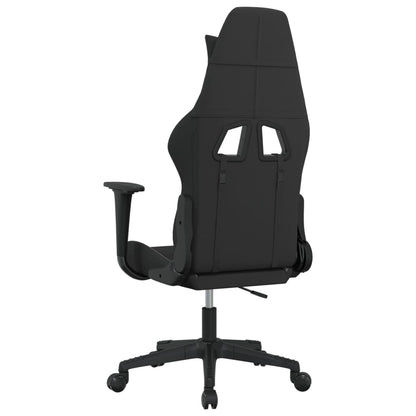 Massage gamestoel stof zwart en lichtgrijs