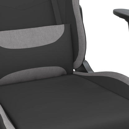 Massage gamestoel stof zwart en lichtgrijs