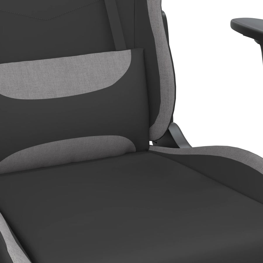 Massage gamestoel stof zwart en lichtgrijs