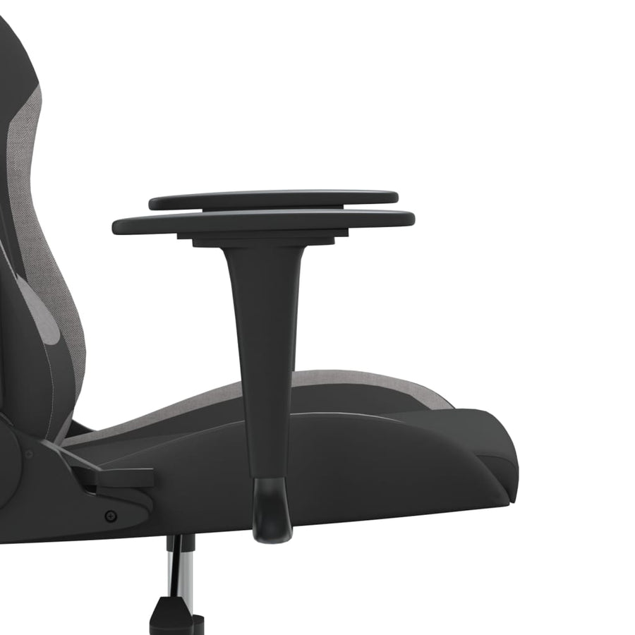 Massage gamestoel stof zwart en lichtgrijs