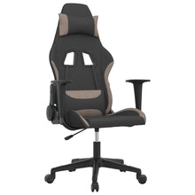 Massage gamestoel stof zwart en taupe