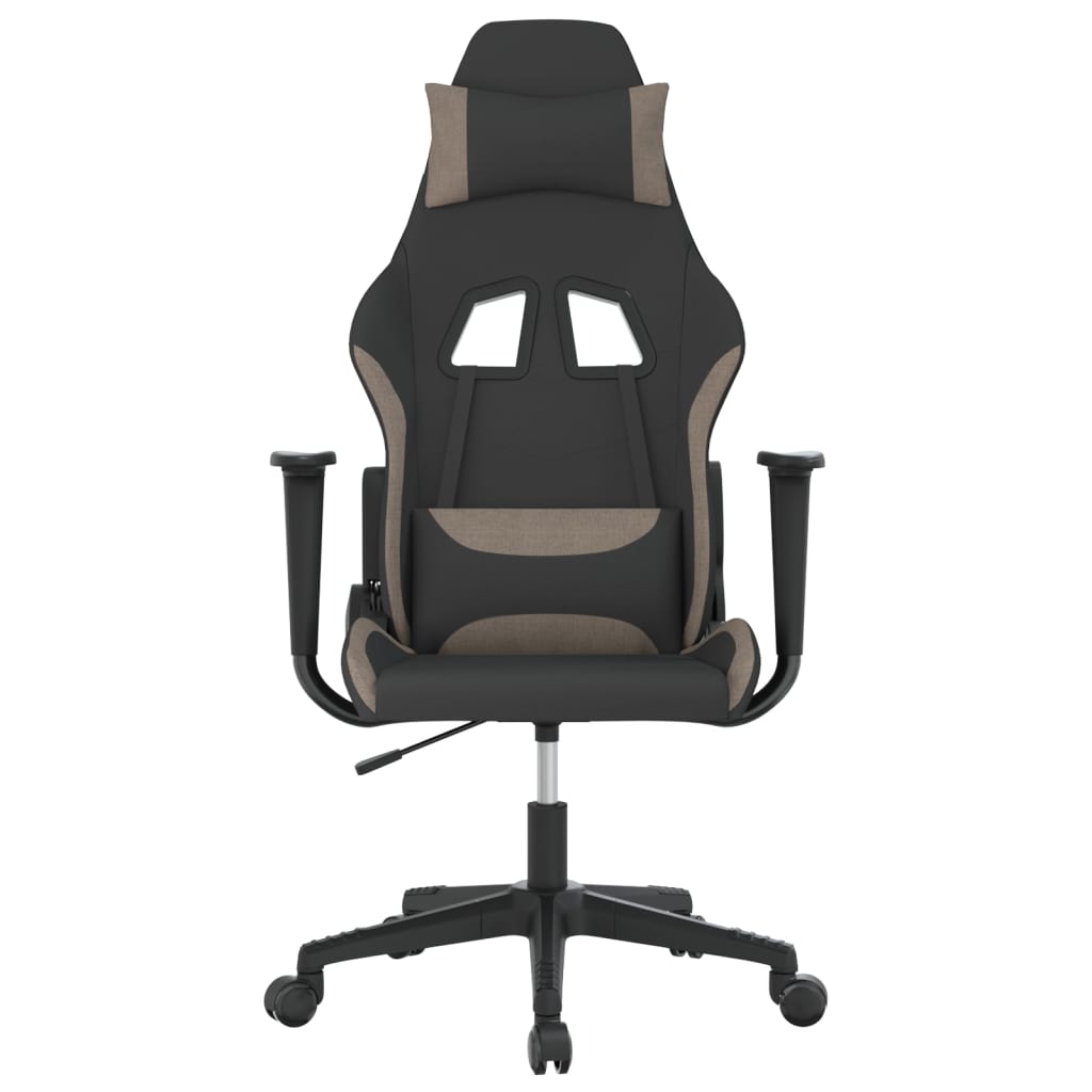Massage gamestoel stof zwart en taupe
