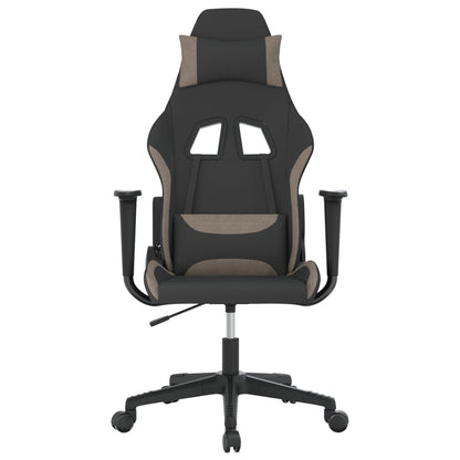 Massage gamestoel stof zwart en taupe