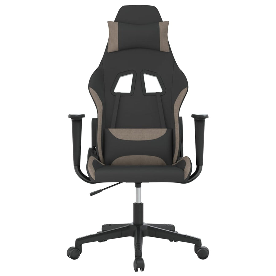 Massage gamestoel stof zwart en taupe