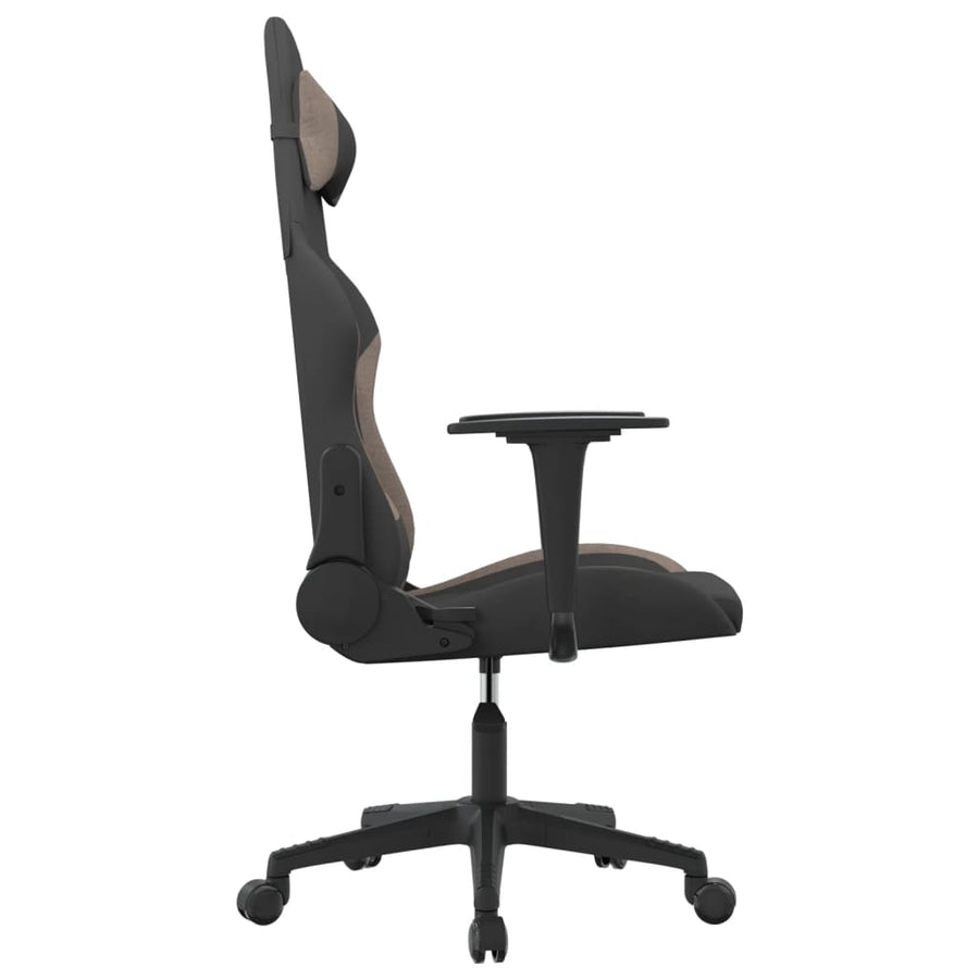 Massage gamestoel stof zwart en taupe