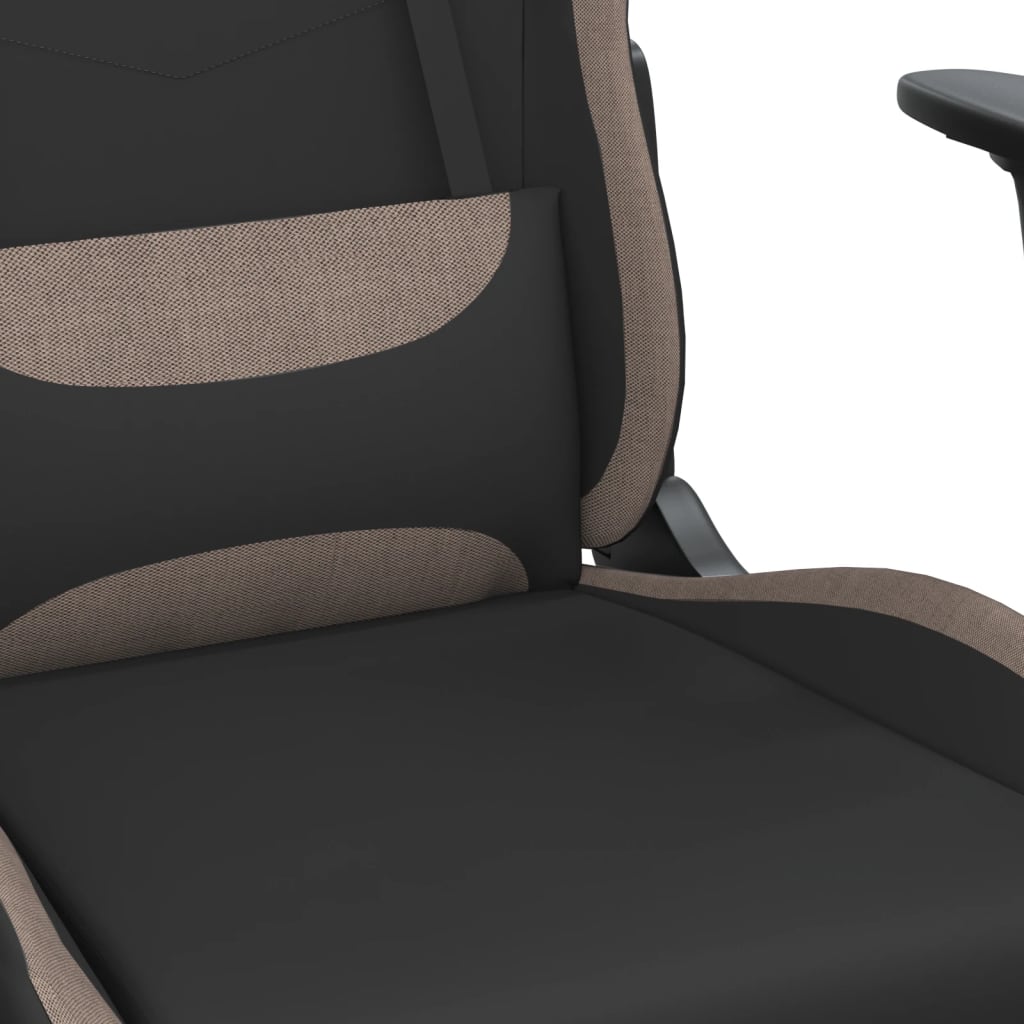 Massage gamestoel stof zwart en taupe