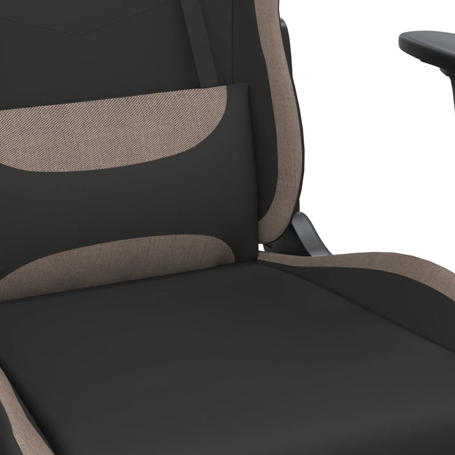 Massage gamestoel stof zwart en taupe