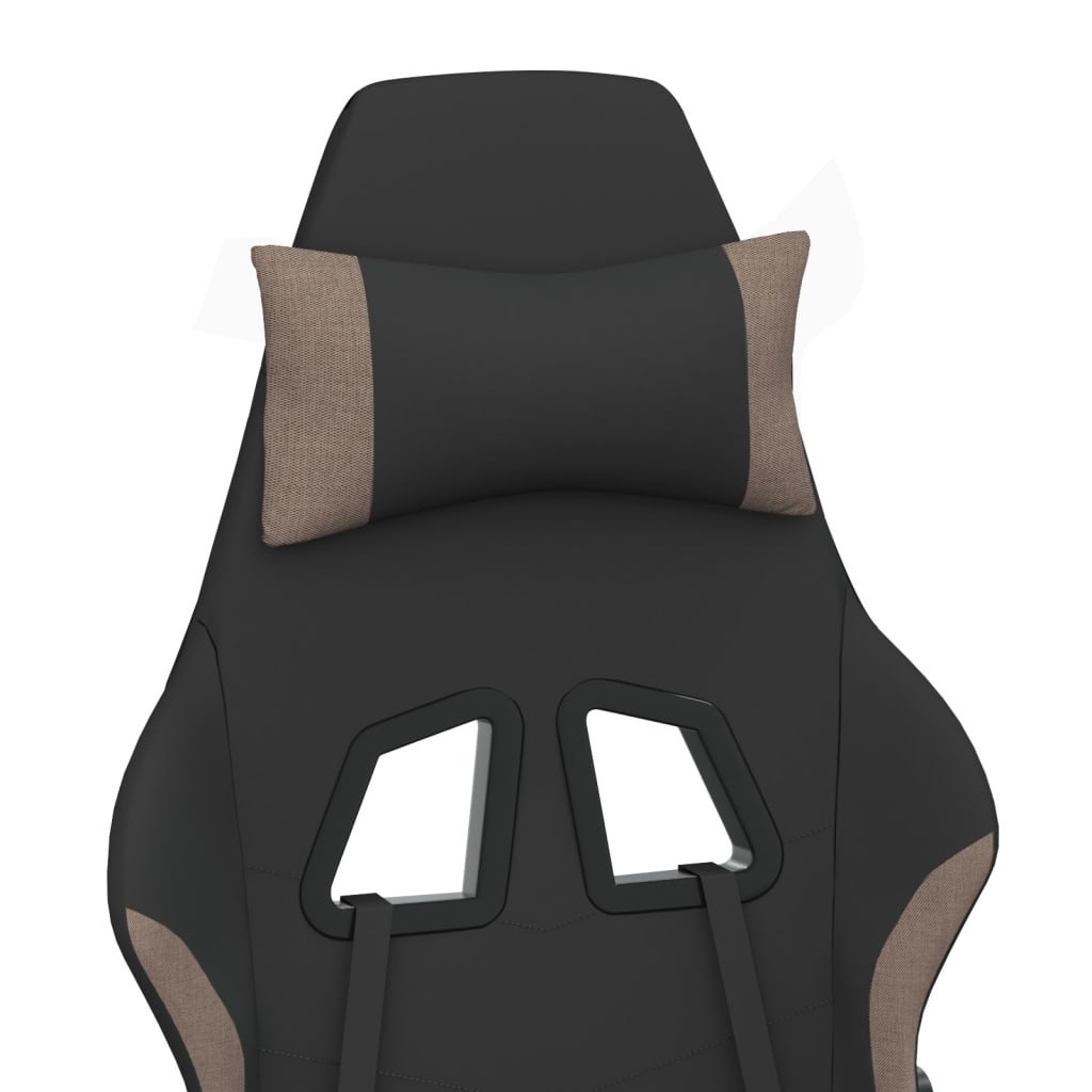 Massage gamestoel stof zwart en taupe