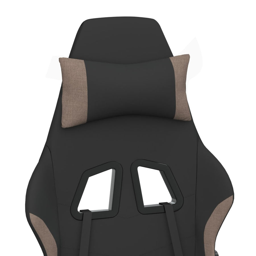 Massage gamestoel stof zwart en taupe