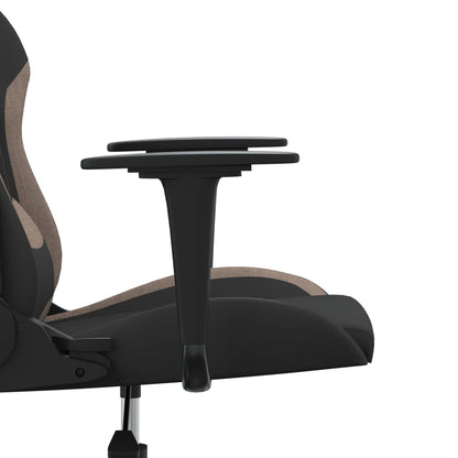 Massage gamestoel stof zwart en taupe