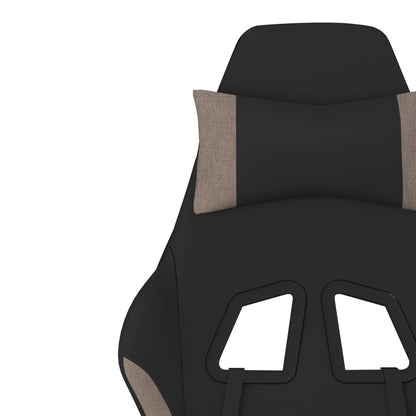 Massage gamestoel stof zwart en taupe