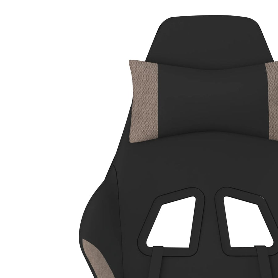 Massage gamestoel stof zwart en taupe