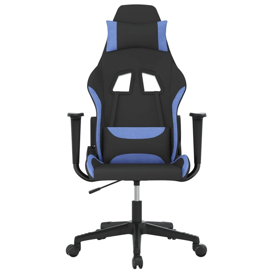 Massage gamestoel stof zwart en blauw