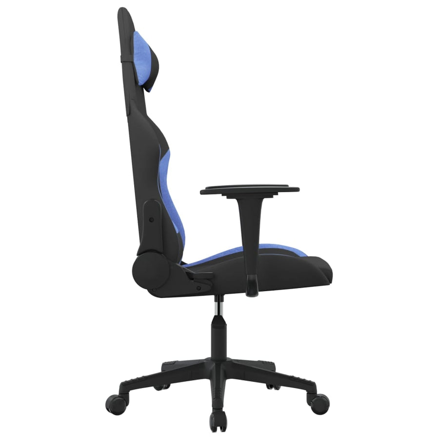 Massage gamestoel stof zwart en blauw