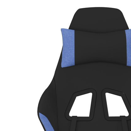 Massage gamestoel stof zwart en blauw