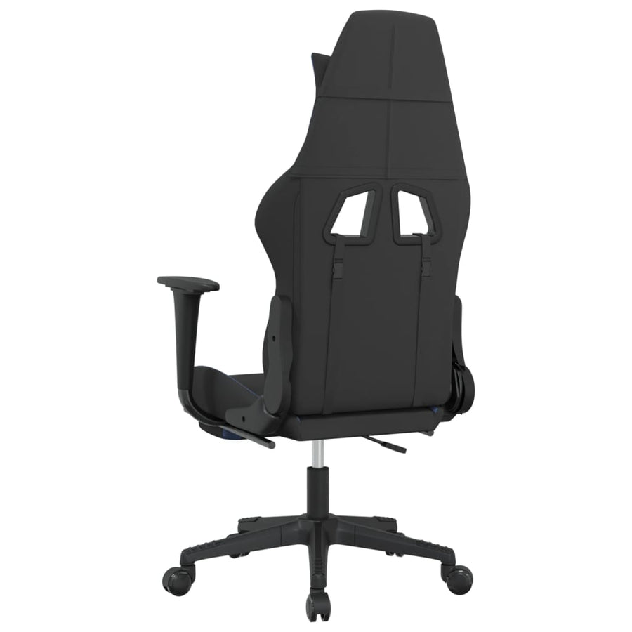 Massage gamestoel met voetensteun stof zwart en blauw Blauw Met voetensteun