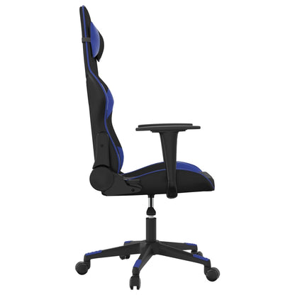 Massage gamestoel kunstleer zwart en blauw