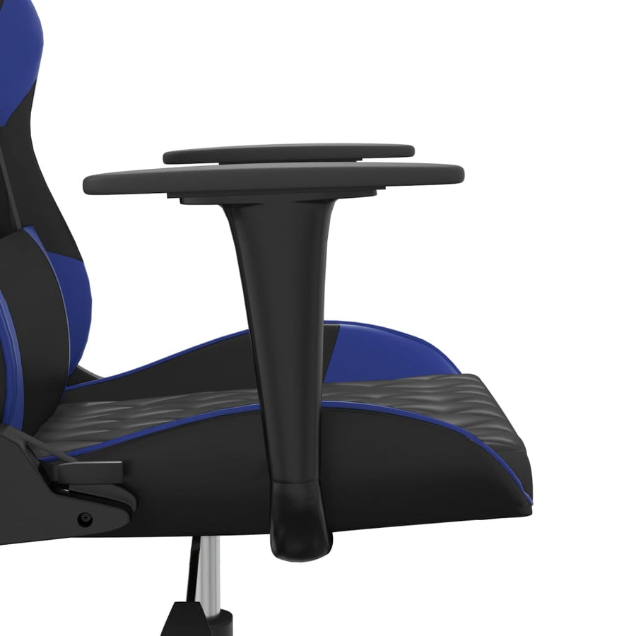 Massage gamestoel kunstleer zwart en blauw