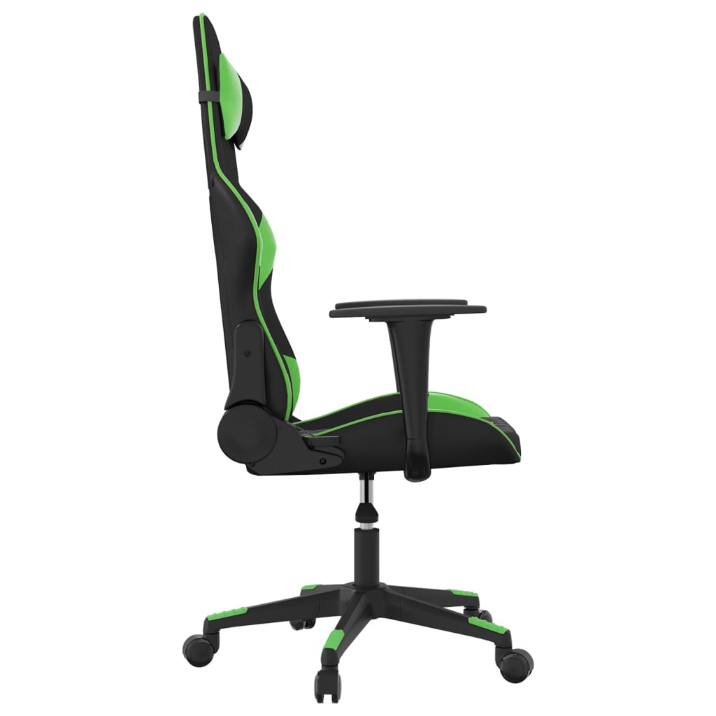 Massage gamestoel kunstleer zwart en groen