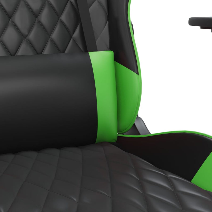 Massage gamestoel kunstleer zwart en groen