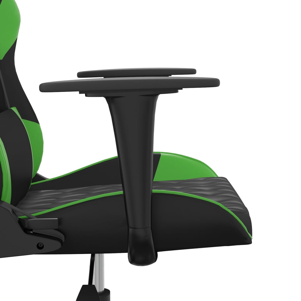 Massage gamestoel kunstleer zwart en groen