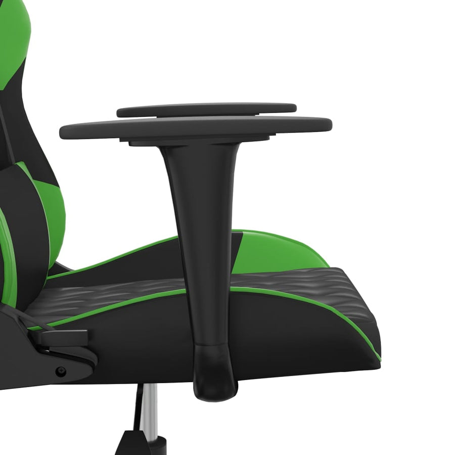 Massage gamestoel kunstleer zwart en groen