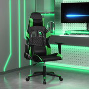 Gamestoel kunstleer zwart groen massagefunctie