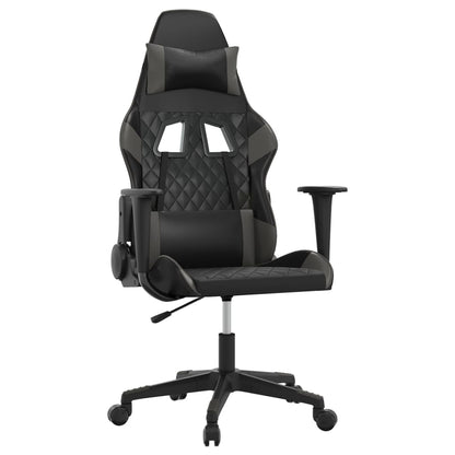Massage gamestoel kunstleer zwart en grijs