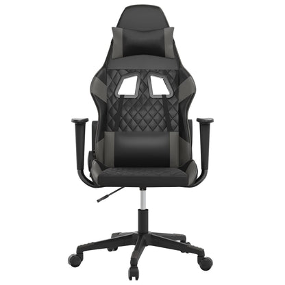 Massage gamestoel kunstleer zwart en grijs
