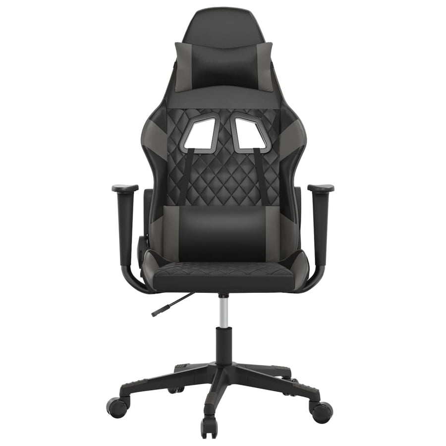 Massage gamestoel kunstleer zwart en grijs