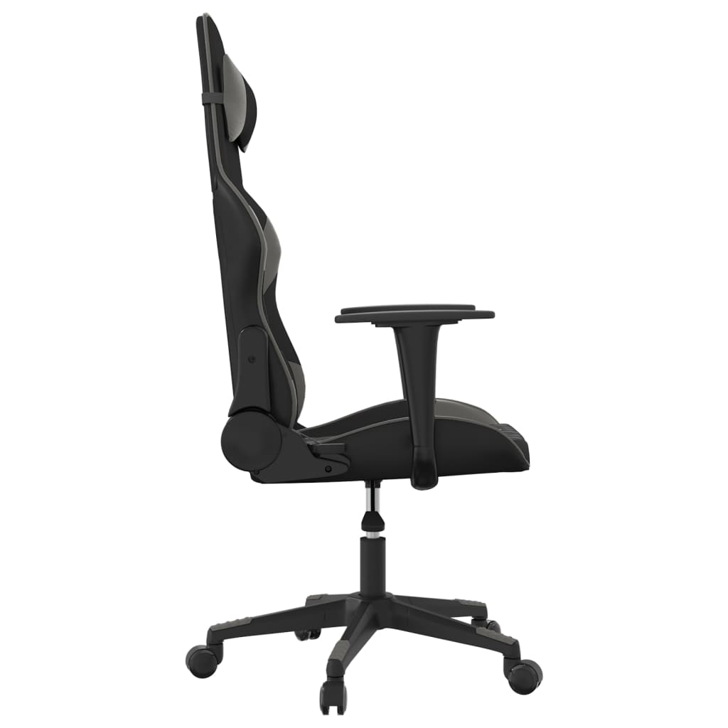 Massage gamestoel kunstleer zwart en grijs