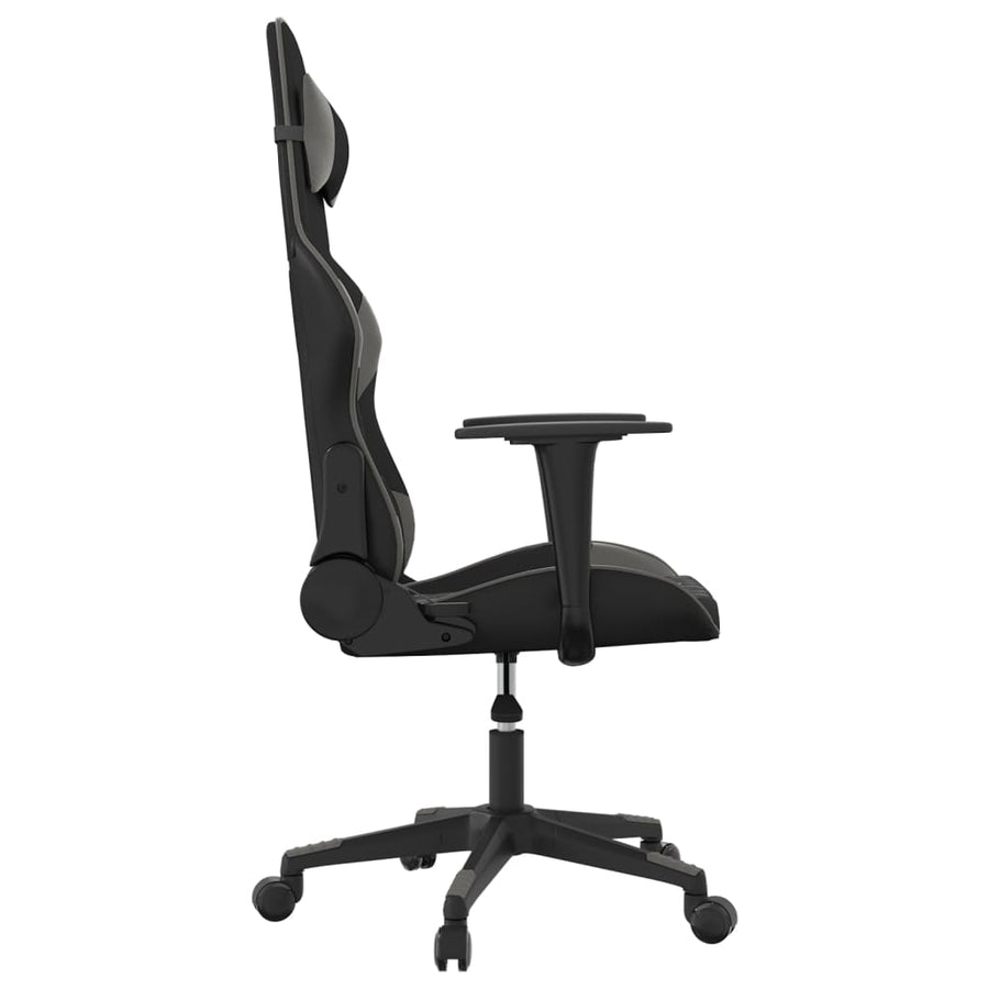Massage gamestoel kunstleer zwart en grijs