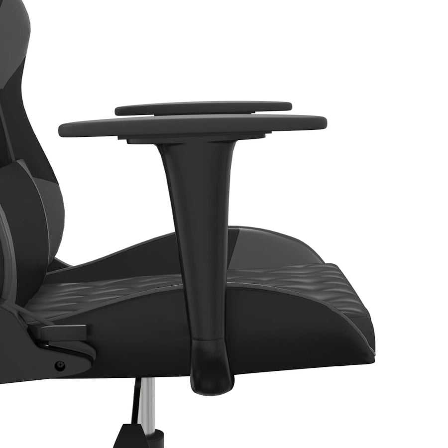 Massage gamestoel kunstleer zwart en grijs