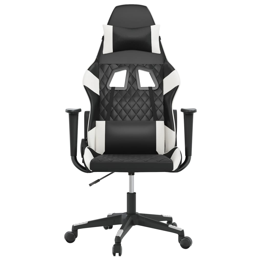 Massage gamestoel kunstleer zwart en wit