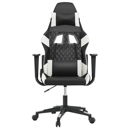 Massage gamestoel kunstleer zwart en wit