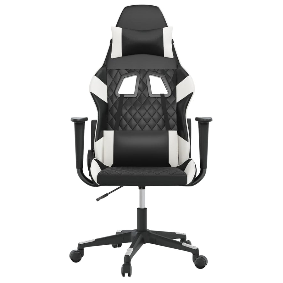 Massage gamestoel kunstleer zwart en wit
