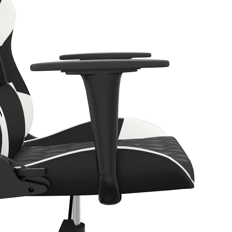 Massage gamestoel kunstleer zwart en wit