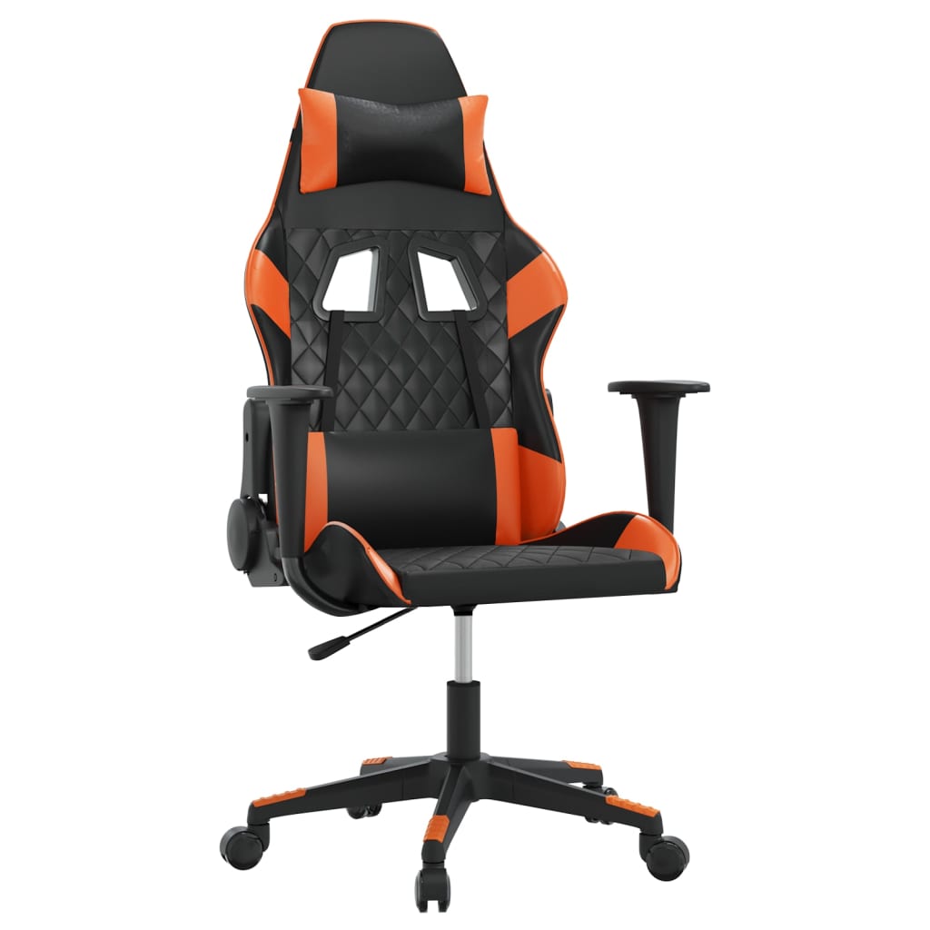 Massage gamestoel kunstleer zwart en oranje