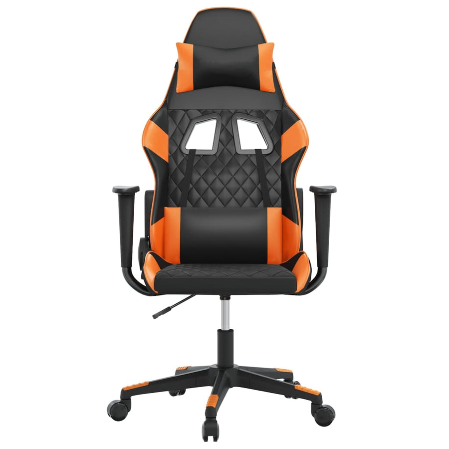 Massage gamestoel kunstleer zwart en oranje