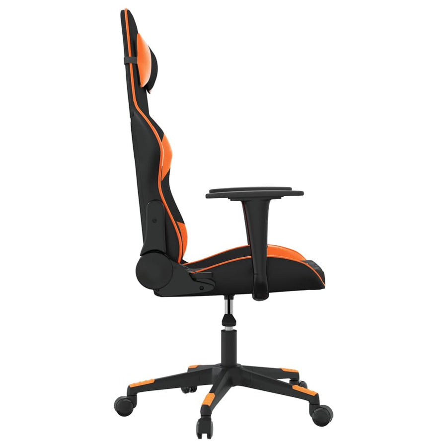 Massage gamestoel kunstleer zwart en oranje