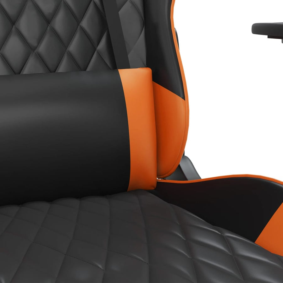 Massage gamestoel kunstleer zwart en oranje