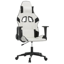 Massage gamestoel kunstleer wit en zwart