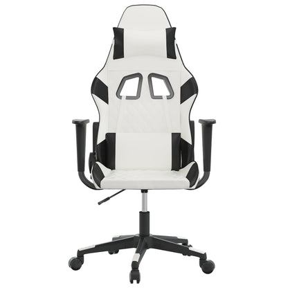 Massage gamestoel kunstleer wit en zwart