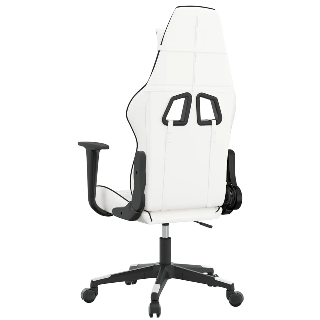 Massage gamestoel kunstleer wit en zwart