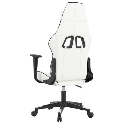 Massage gamestoel kunstleer wit en zwart