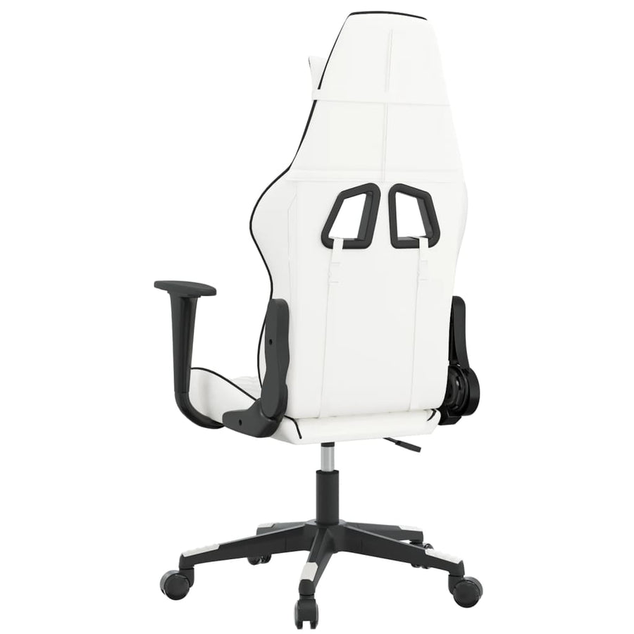 Massage gamestoel kunstleer wit en zwart