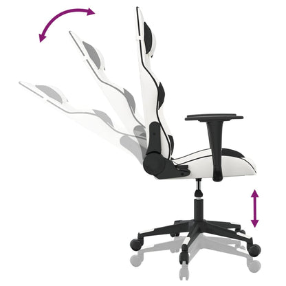 Massage gamestoel kunstleer wit en zwart