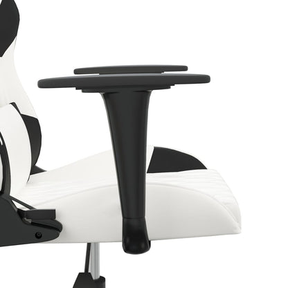 Massage gamestoel kunstleer wit en zwart
