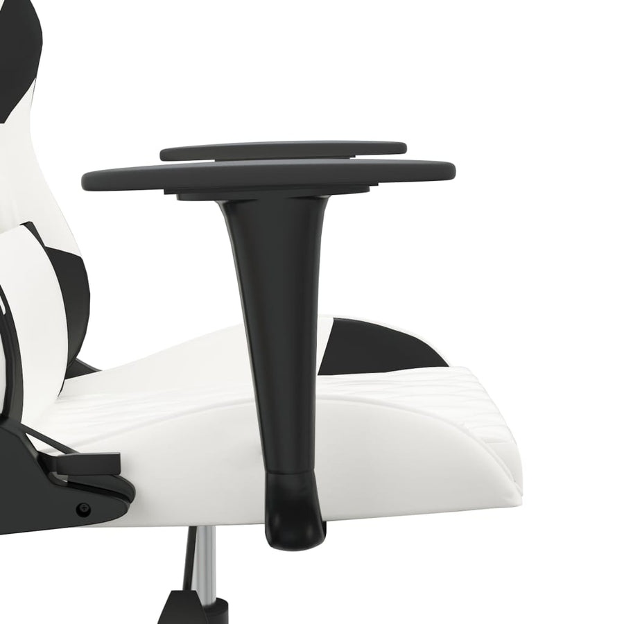 Massage gamestoel kunstleer wit en zwart